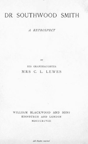 [Gutenberg 59510] • Dr. Southwood Smith: A Retrospect